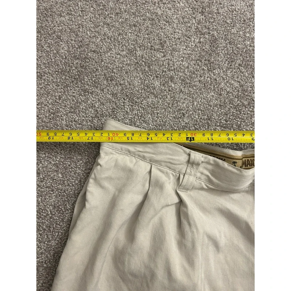 Jamaica Jaxx Silk Pleated Shorts Mens 36 Beige Excellent Herringbone Resortwear